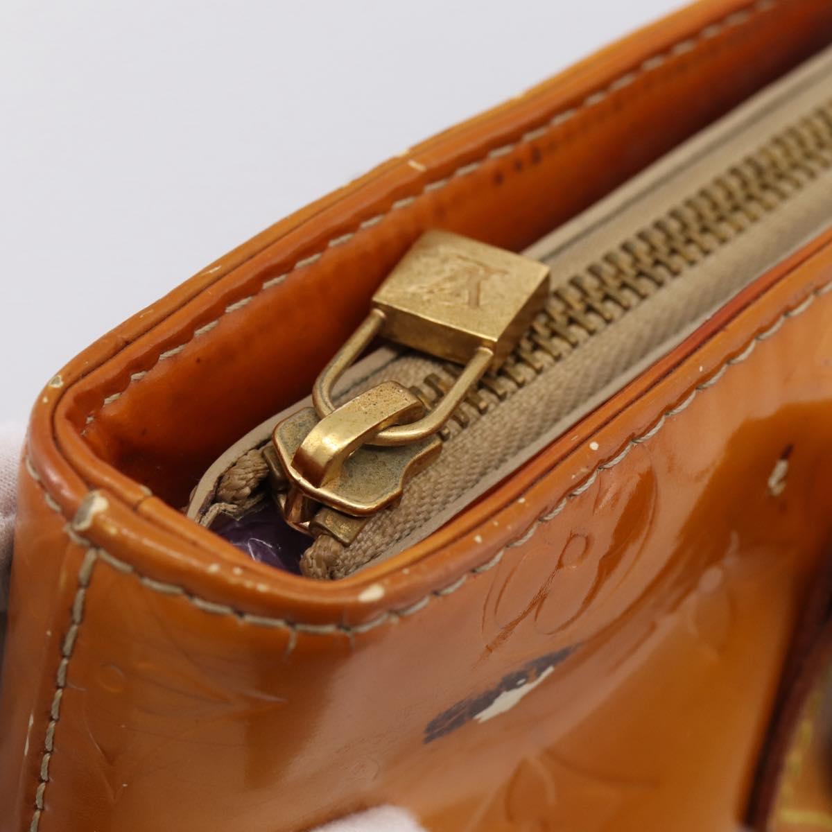 LOUIS VUITTON Monogram Vernis Houston Hand Bag Beige M91004 LV Auth bs37344