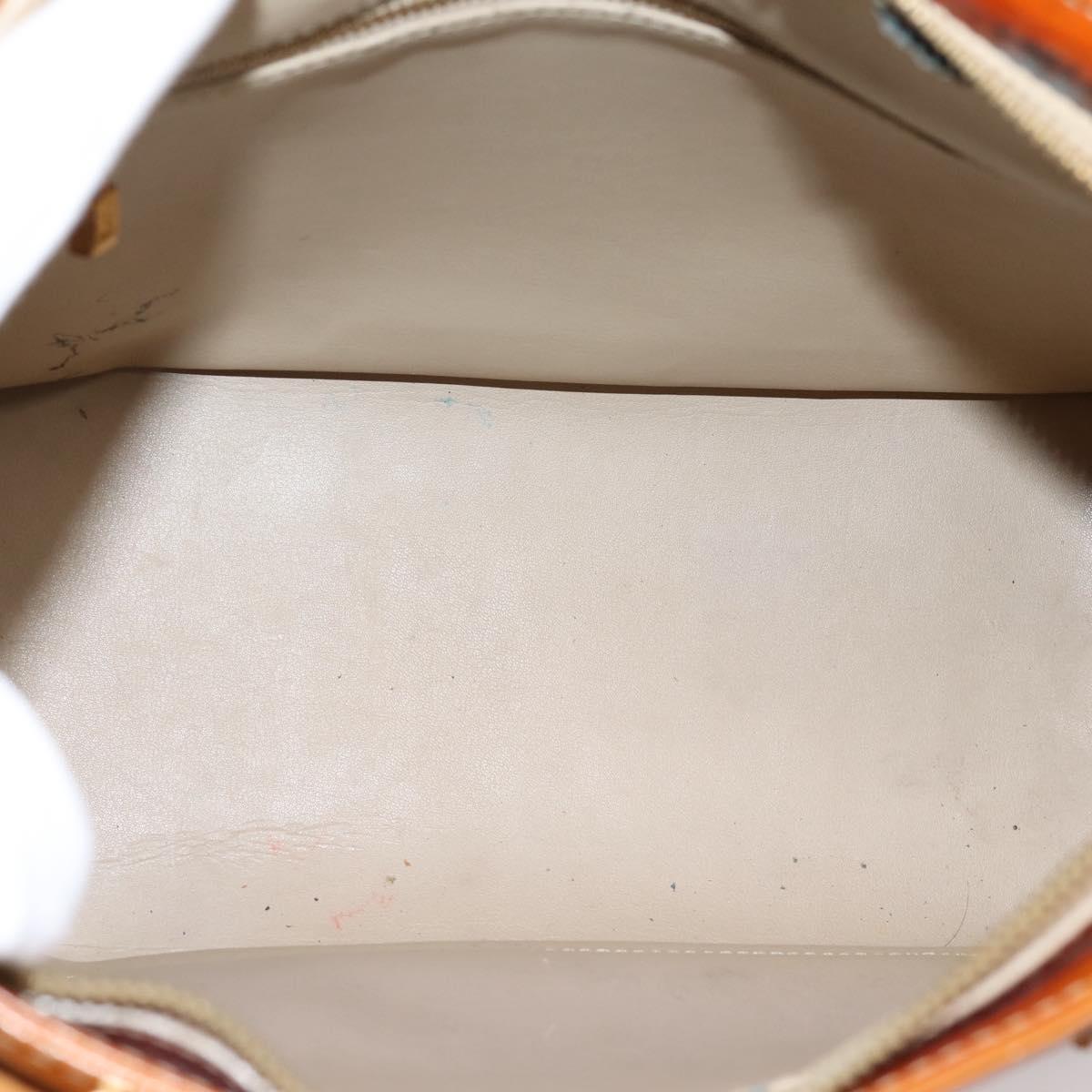 LOUIS VUITTON Monogram Vernis Houston Hand Bag Beige M91004 LV Auth bs37344