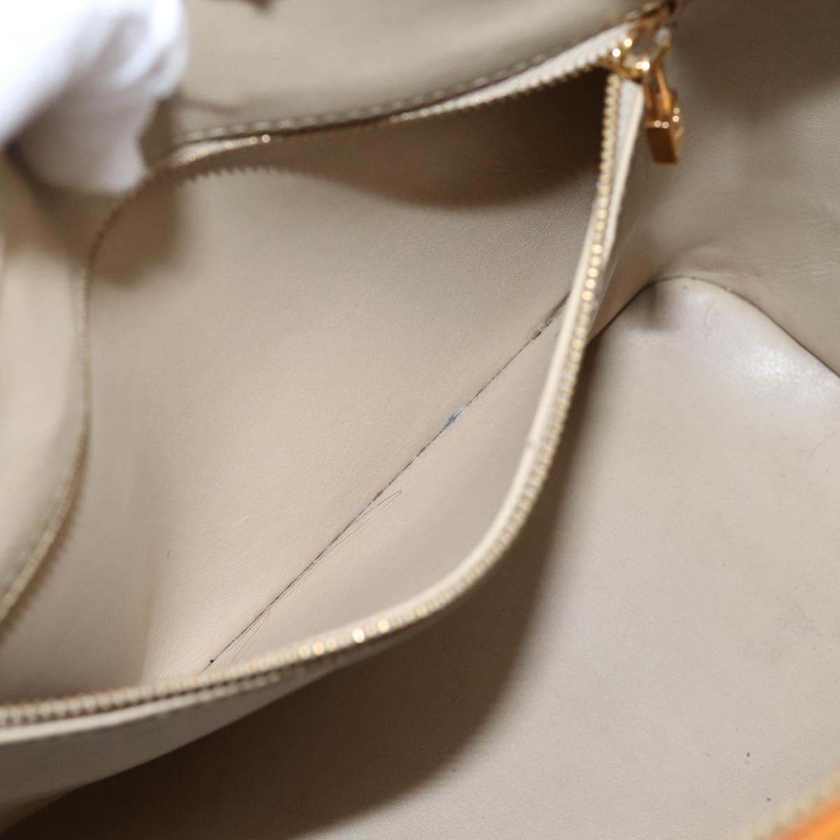 LOUIS VUITTON Monogram Vernis Houston Hand Bag Beige M91004 LV Auth bs37344