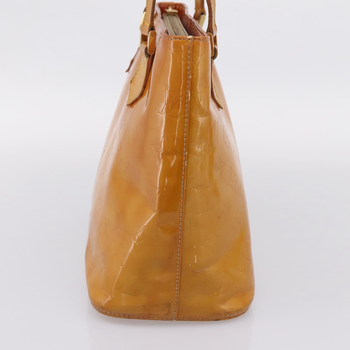 LOUIS VUITTON Monogram Vernis Houston Hand Bag Beige M91004 LV Auth bs37344