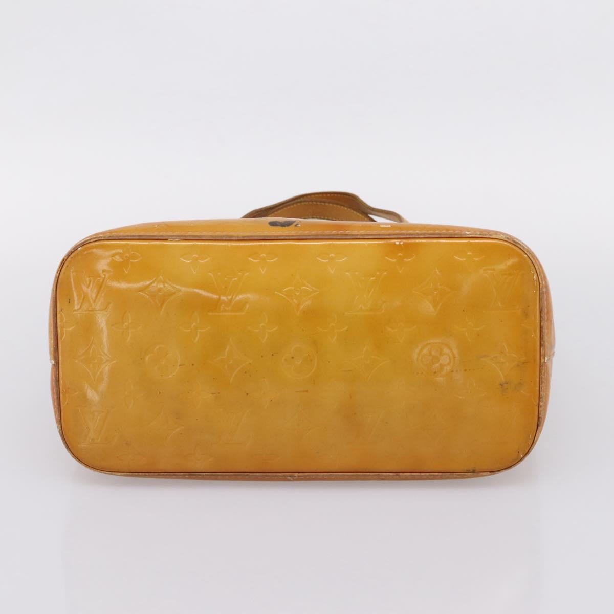 LOUIS VUITTON Monogram Vernis Houston Hand Bag Beige M91004 LV Auth bs37344