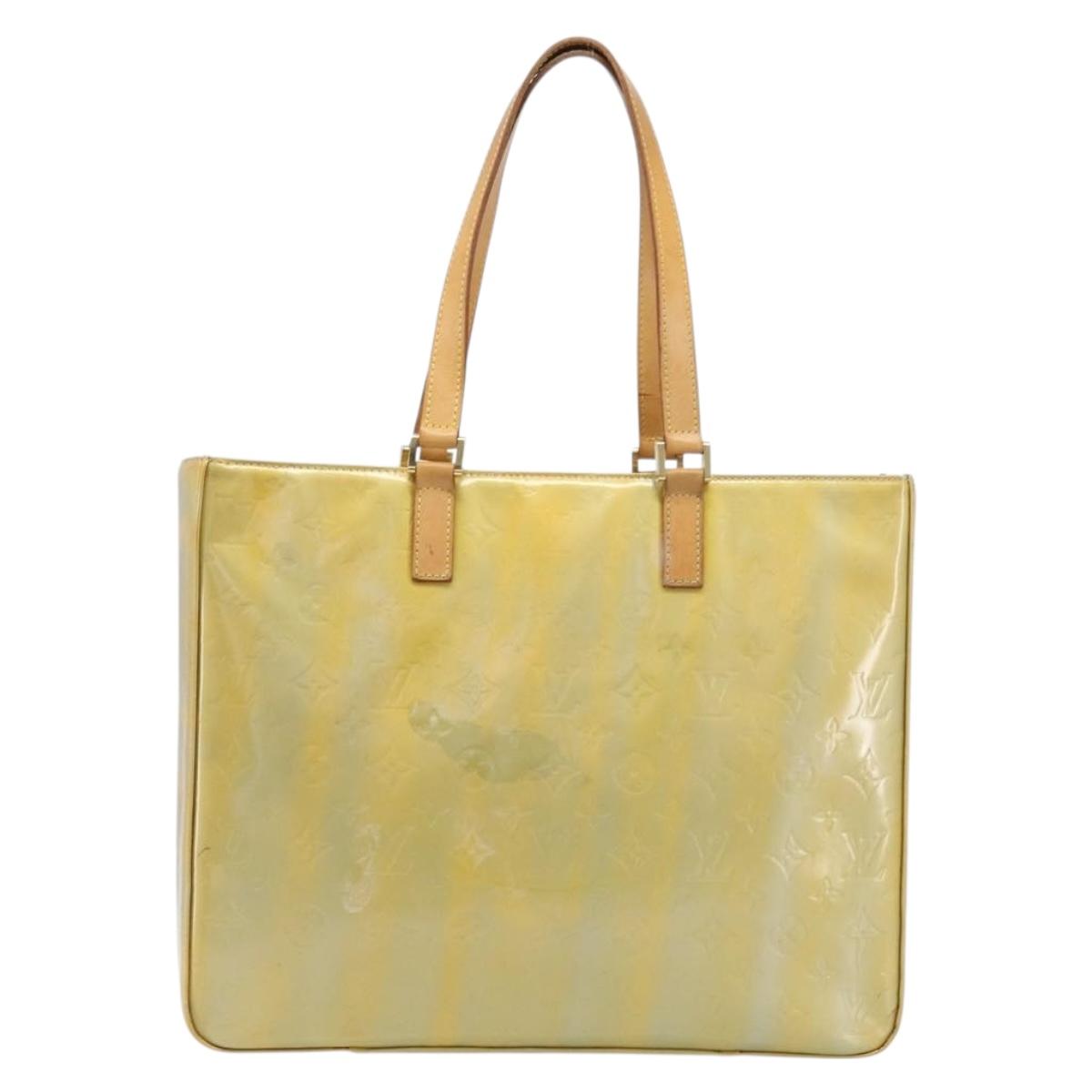 LOUIS VUITTON Monogram Vernis Columbus Tote Bag Gris M91028 LV Auth bs37345