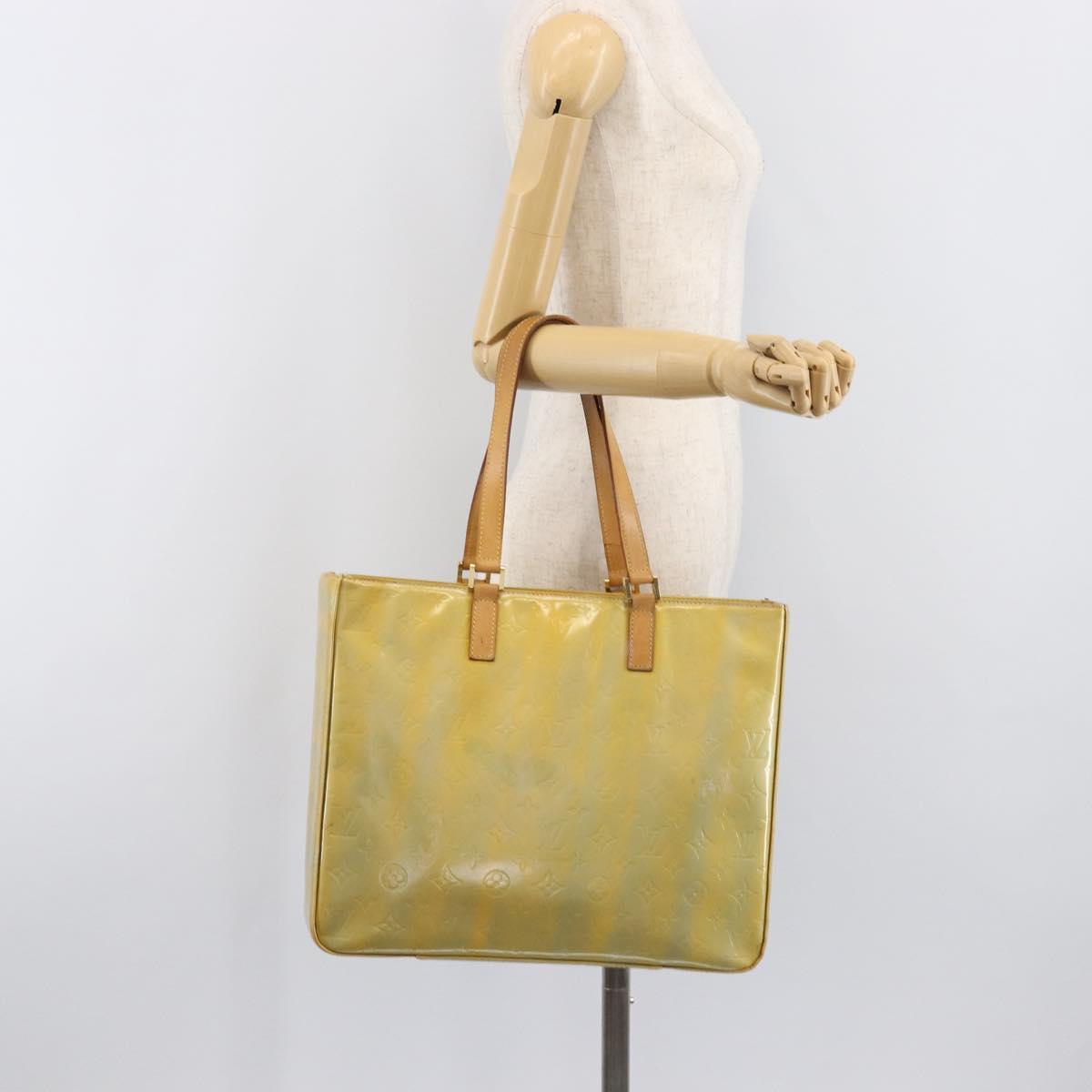 LOUIS VUITTON Monogram Vernis Columbus Tote Bag Gris M91028 LV Auth bs37345