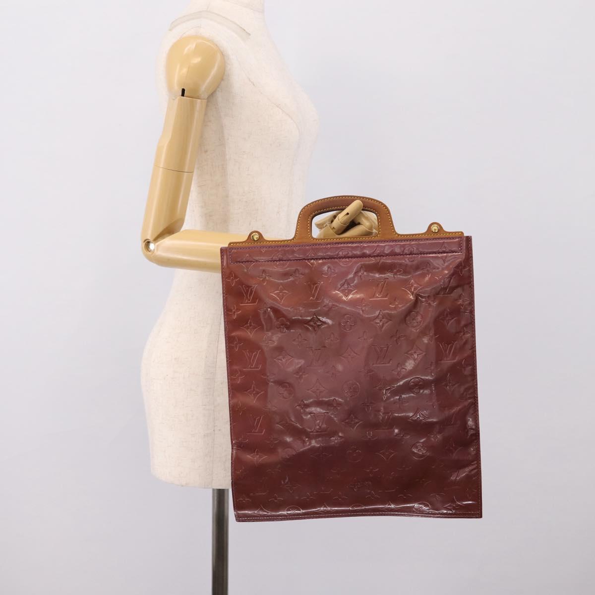 LOUIS VUITTON Monogram Vernis Stanton Tote Bag Purple Viole M91079 Auth bs37347