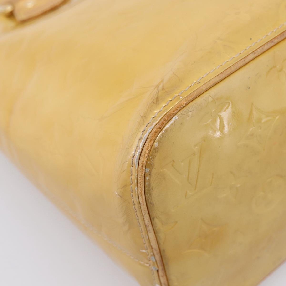 LOUIS VUITTON Monogram Vernis Houston Hand Bag Beige M91004 LV Auth bs37348