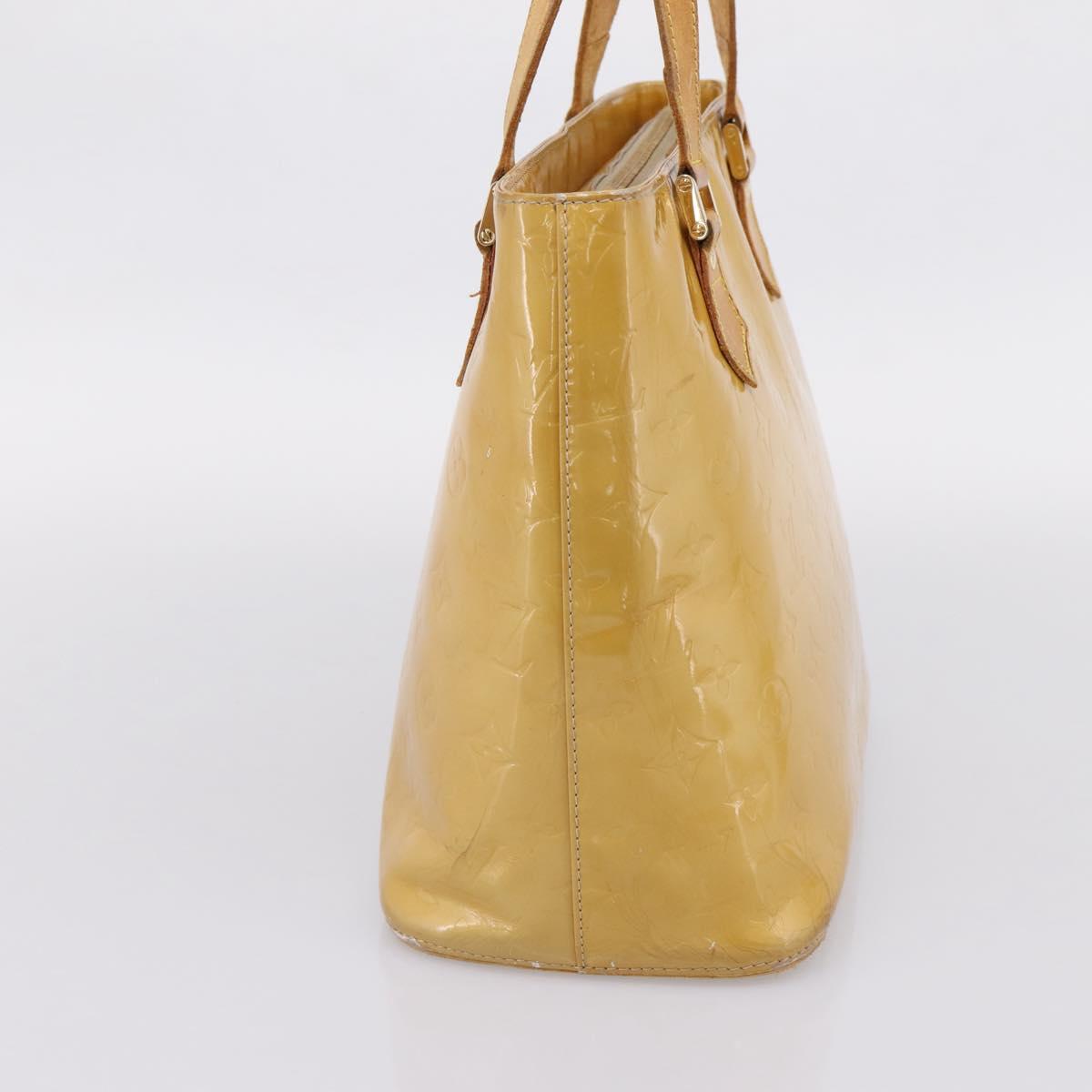 LOUIS VUITTON Monogram Vernis Houston Hand Bag Beige M91004 LV Auth bs37348