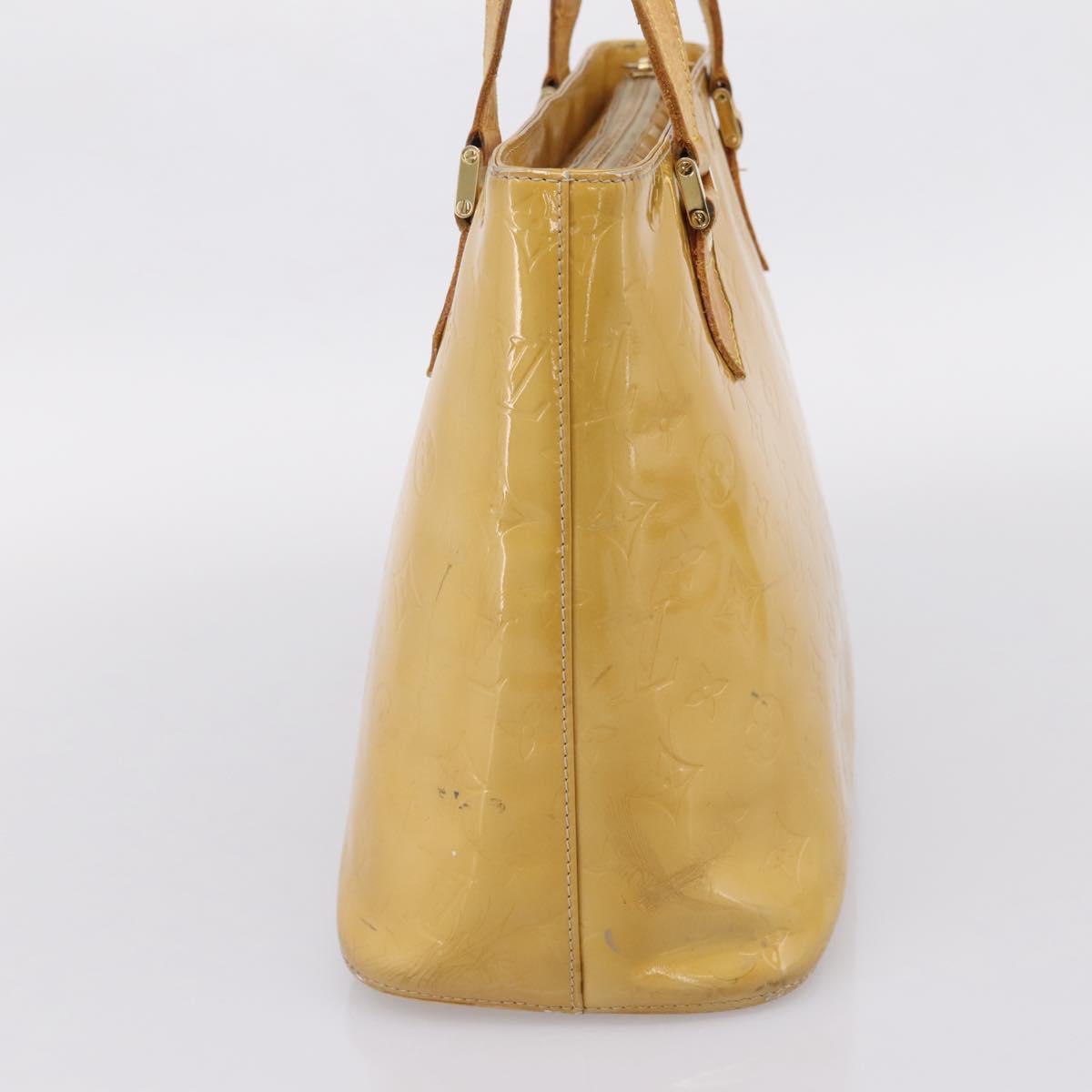 LOUIS VUITTON Monogram Vernis Houston Hand Bag Beige M91004 LV Auth bs37348