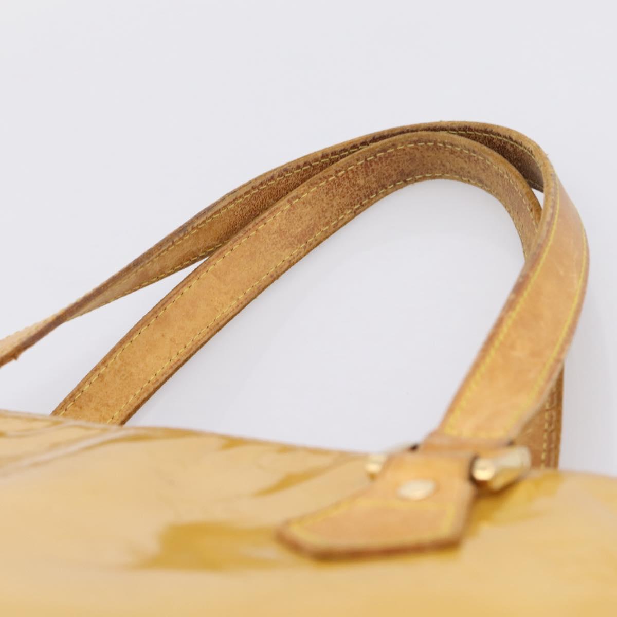 LOUIS VUITTON Monogram Vernis Houston Hand Bag Beige M91004 LV Auth bs37348