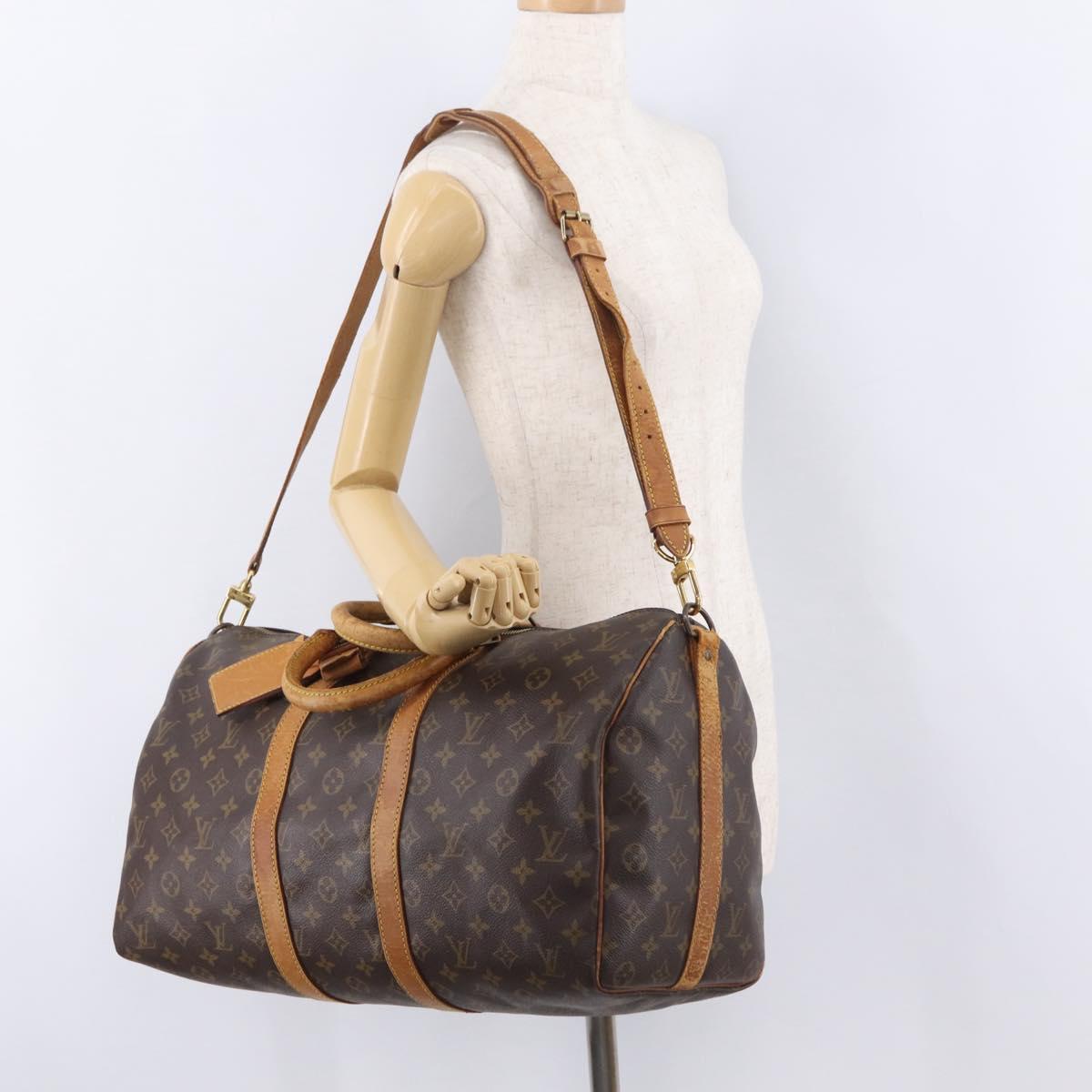 LOUIS VUITTON Monogram Keepall Bandouliere 45 Boston Bag M41418 LV Auth bs37352