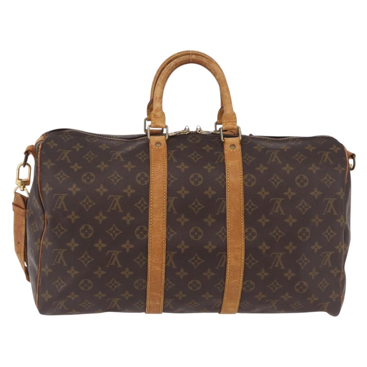 LOUIS VUITTON Monogram Keepall Bandouliere 45 Boston Bag M41418 LV Auth bs37352