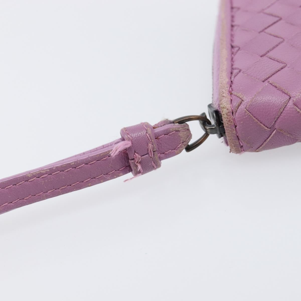 BOTTEGA VENETA INTRECCIATO Long Wallet Leather Purple Auth bs37355