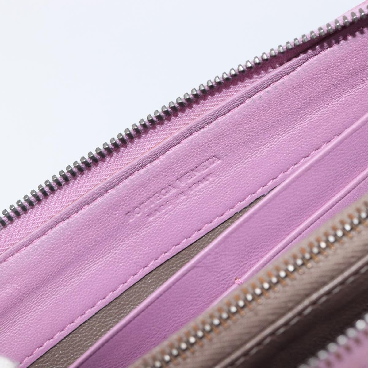BOTTEGA VENETA INTRECCIATO Long Wallet Leather Purple Auth bs37355