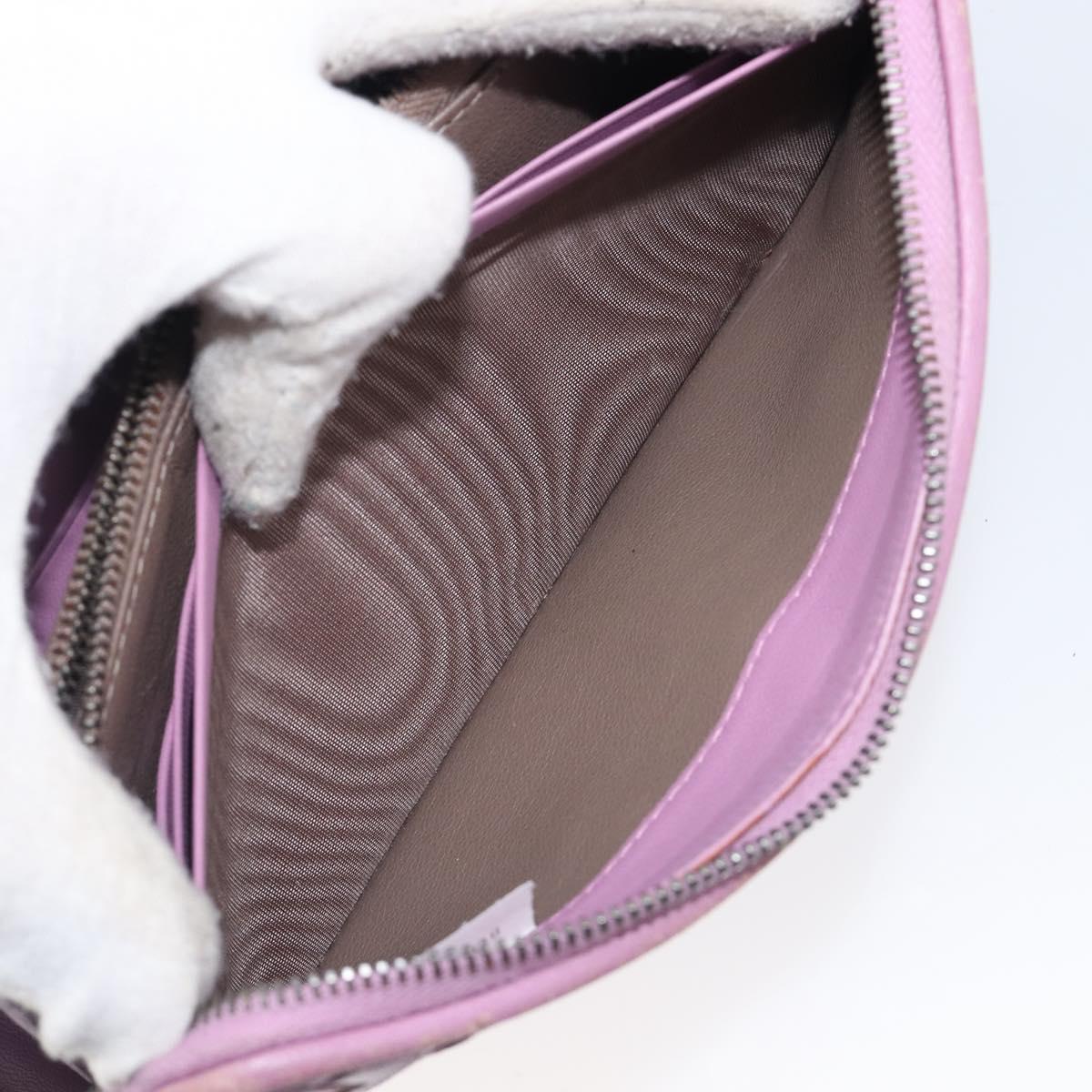 BOTTEGA VENETA INTRECCIATO Long Wallet Leather Purple Auth bs37355