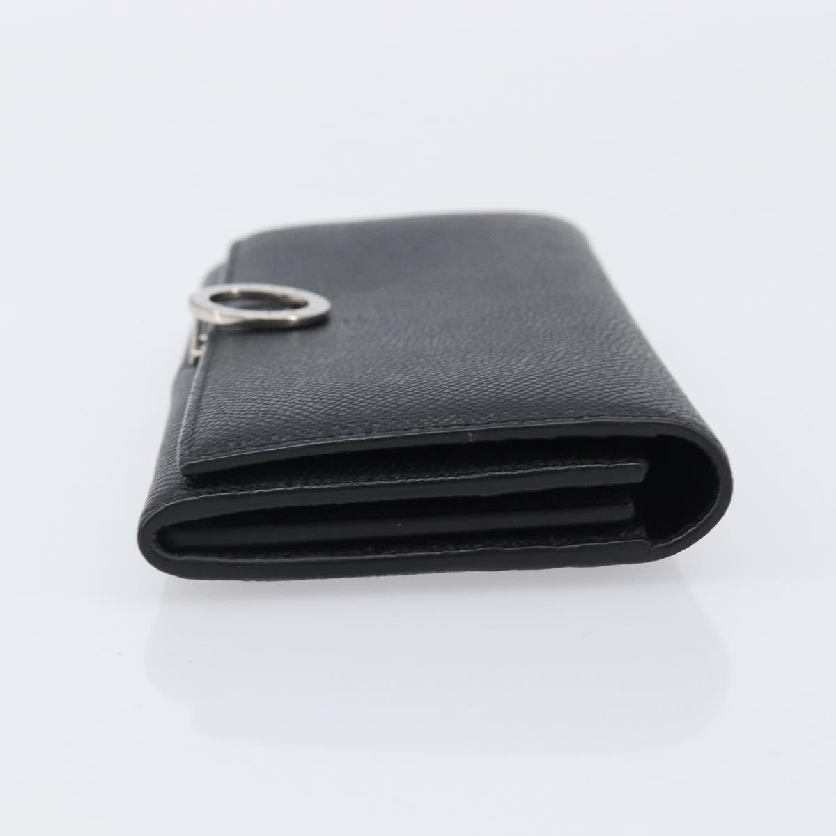 BVLGARI Long Wallet Leather 2 Set Black Auth bs37356
