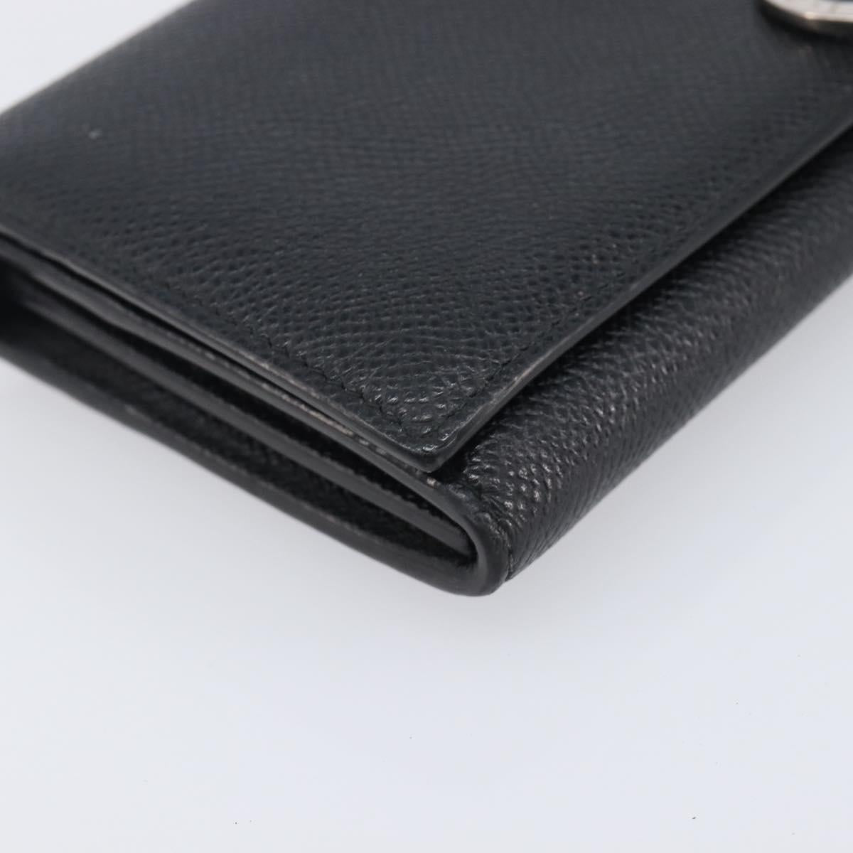 BVLGARI Long Wallet Leather 2 Set Black Auth bs37356