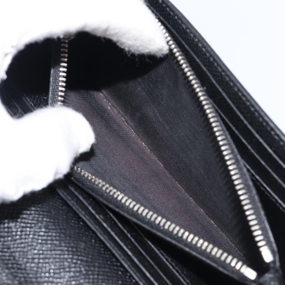 BVLGARI Long Wallet Leather 2 Set Black Auth bs37356