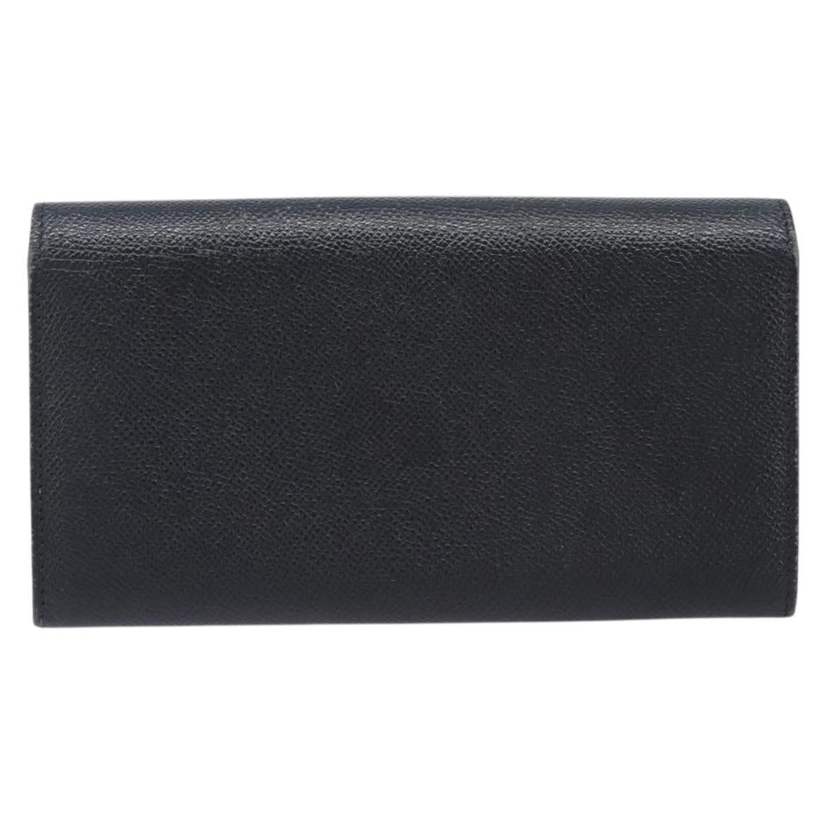 BVLGARI Long Wallet Leather 2 Set Black Auth bs37356