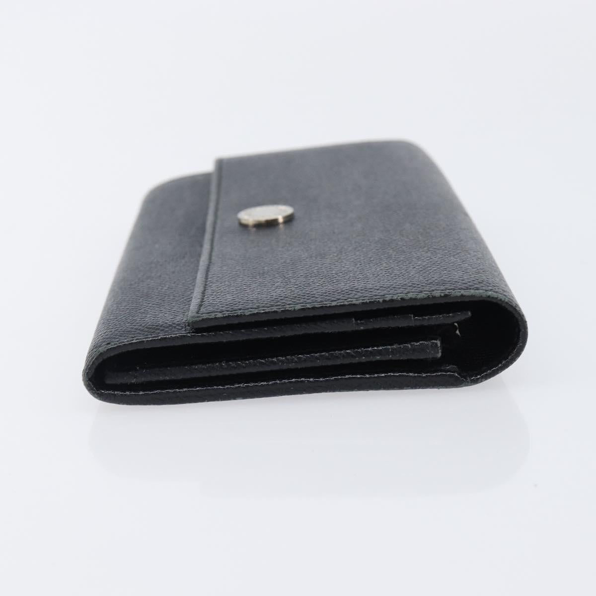 BVLGARI Long Wallet Leather 2 Set Black Auth bs37356