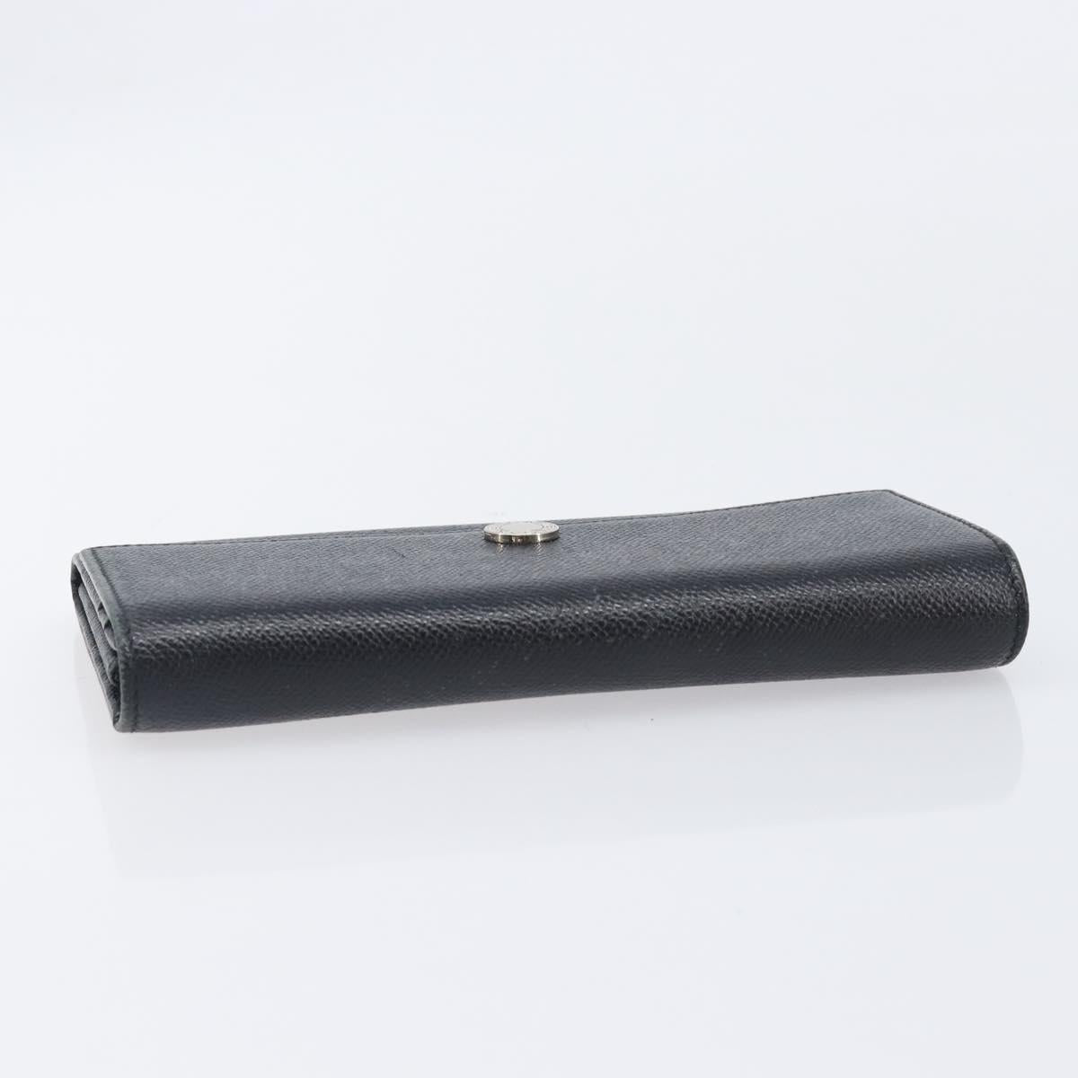 BVLGARI Long Wallet Leather 2 Set Black Auth bs37356