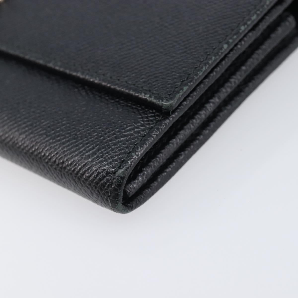 BVLGARI Long Wallet Leather 2 Set Black Auth bs37356
