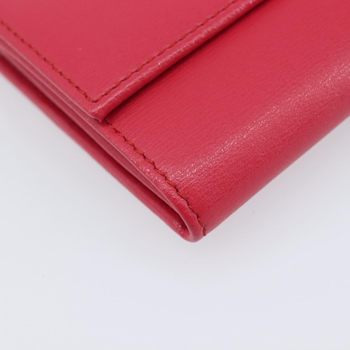 Salvatore Ferragamo Gancini Long Wallet Leather Pink Gold Auth bs37358V