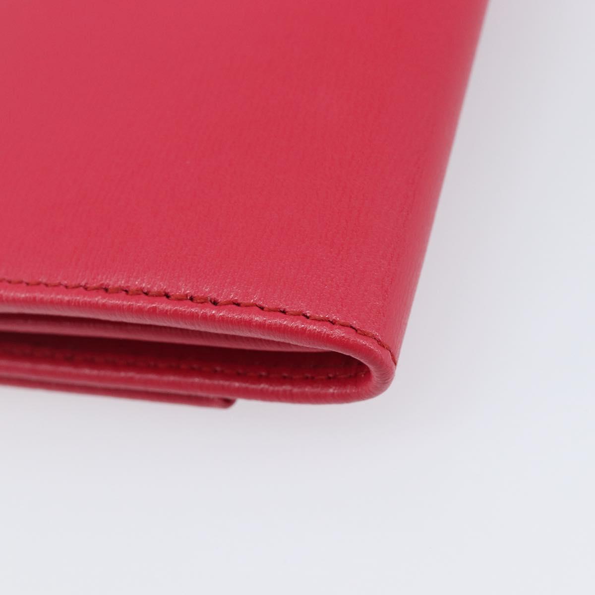 Salvatore Ferragamo Gancini Long Wallet Leather Pink Gold Auth bs37358V