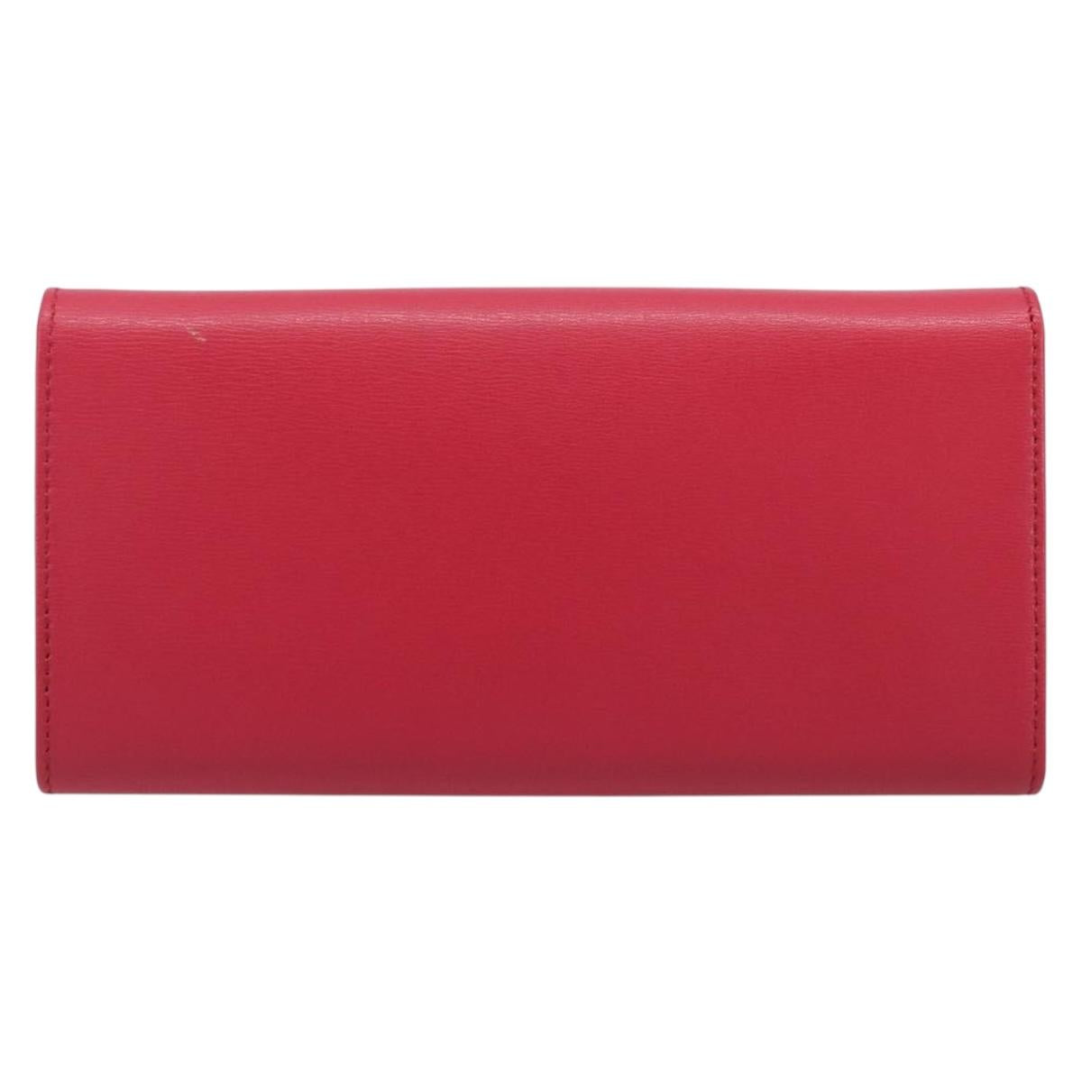 Salvatore Ferragamo Gancini Long Wallet Leather Pink Gold Auth bs37358V