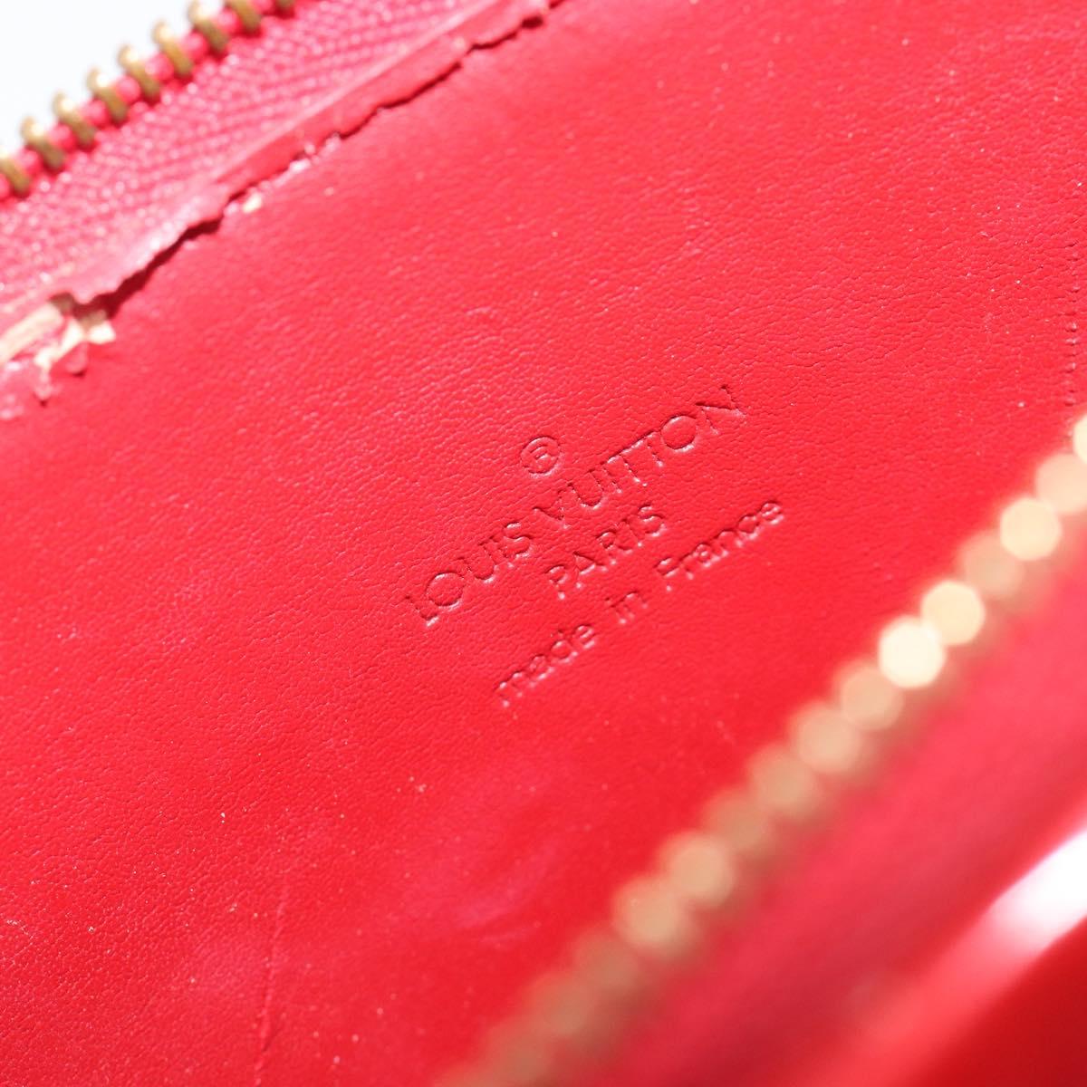 LOUIS VUITTON Monogram Vernis Motto Accessory Pouch Red M91137 LV Auth bs37359