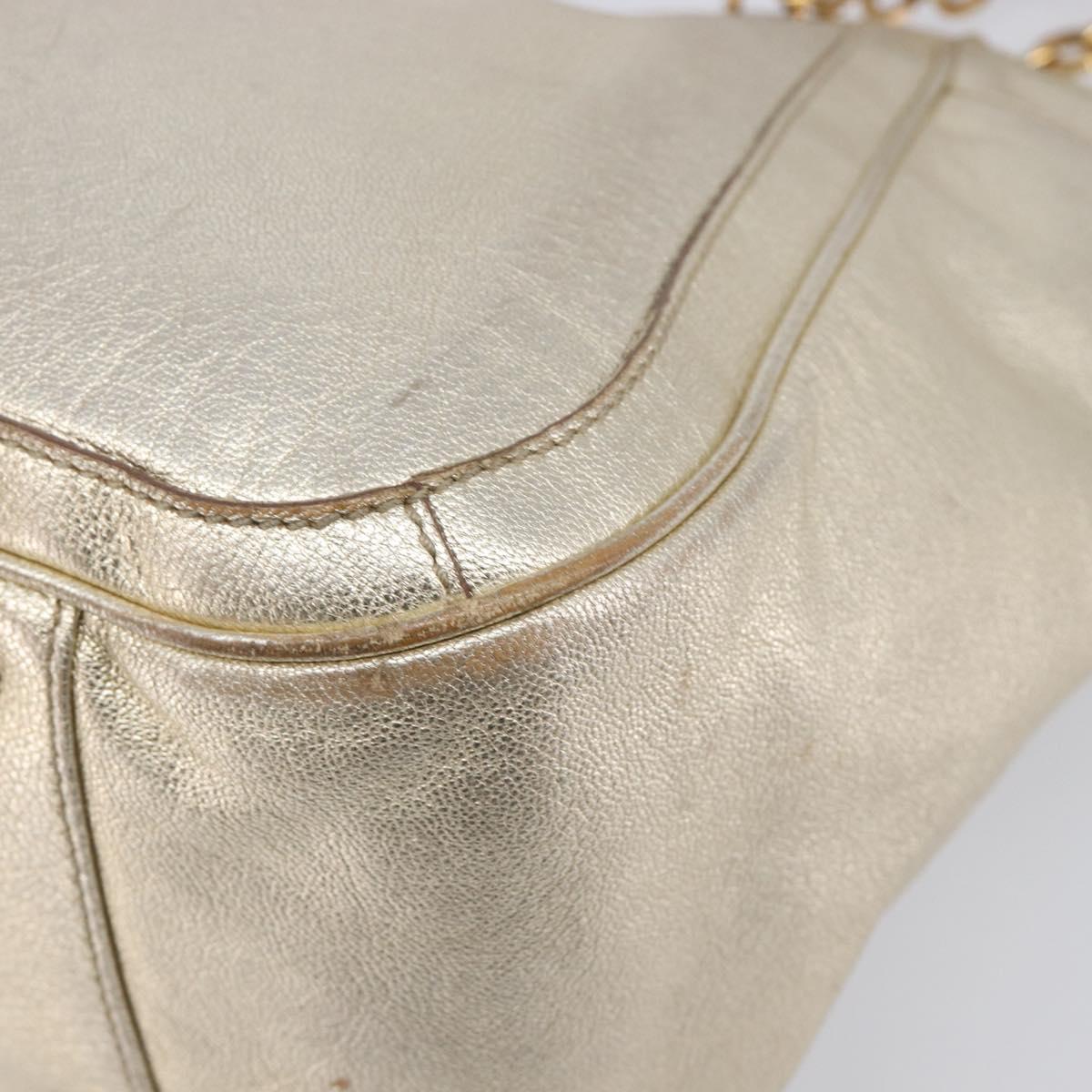 Salvatore Ferragamo Gancini Tote Bag Leather Gold Auth bs37360