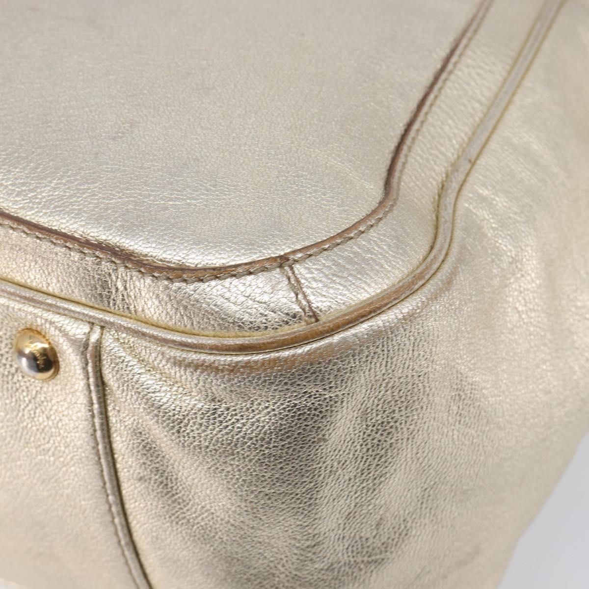 Salvatore Ferragamo Gancini Tote Bag Leather Gold Auth bs37360