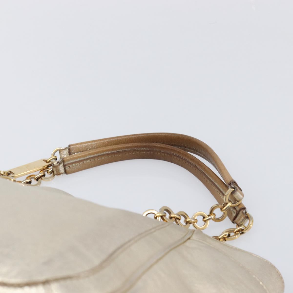 Salvatore Ferragamo Gancini Tote Bag Leather Gold Auth bs37360