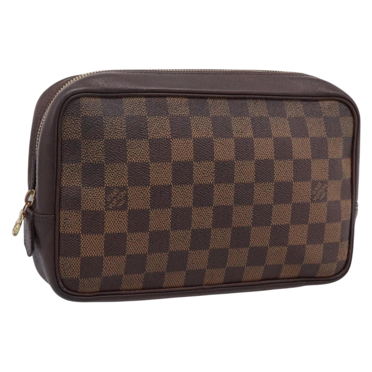LOUIS VUITTON Damier Ebene Trousse Toilette 25 Clutch Bag N47624 LV Auth bs37362