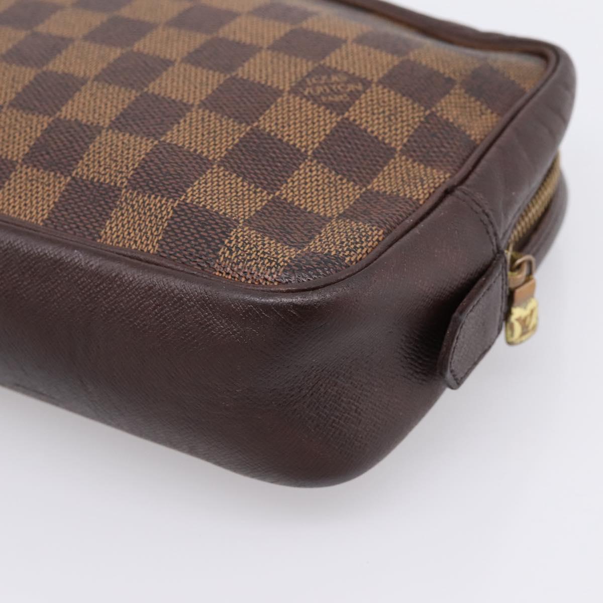 LOUIS VUITTON Damier Ebene Trousse Toilette 25 Clutch Bag N47624 LV Auth bs37362
