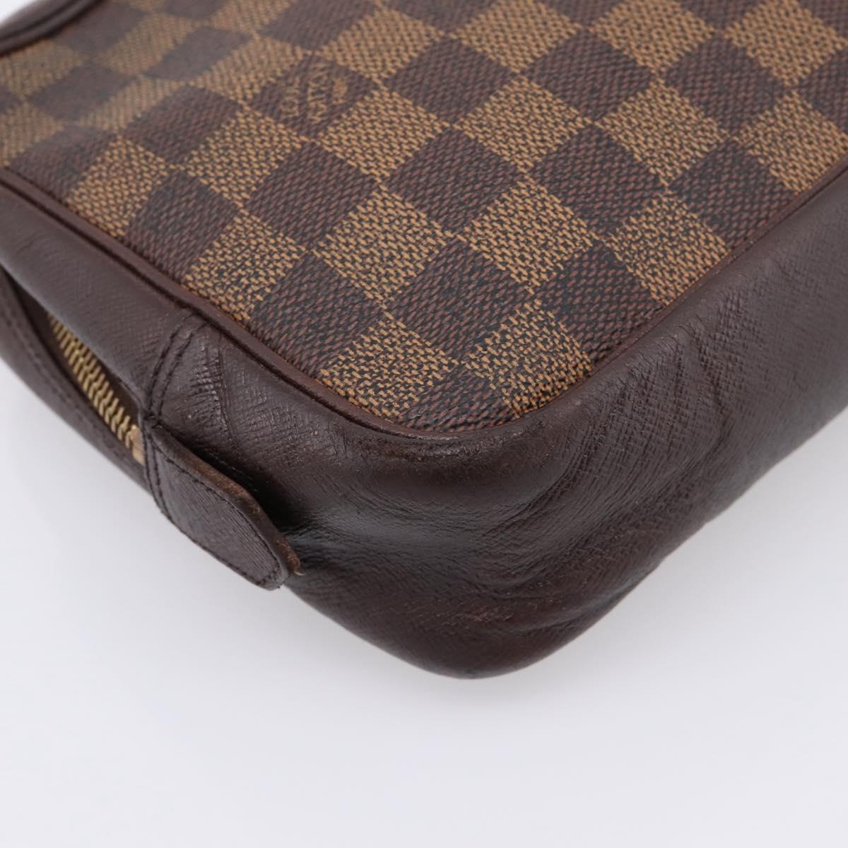 LOUIS VUITTON Damier Ebene Trousse Toilette 25 Clutch Bag N47624 LV Auth bs37362