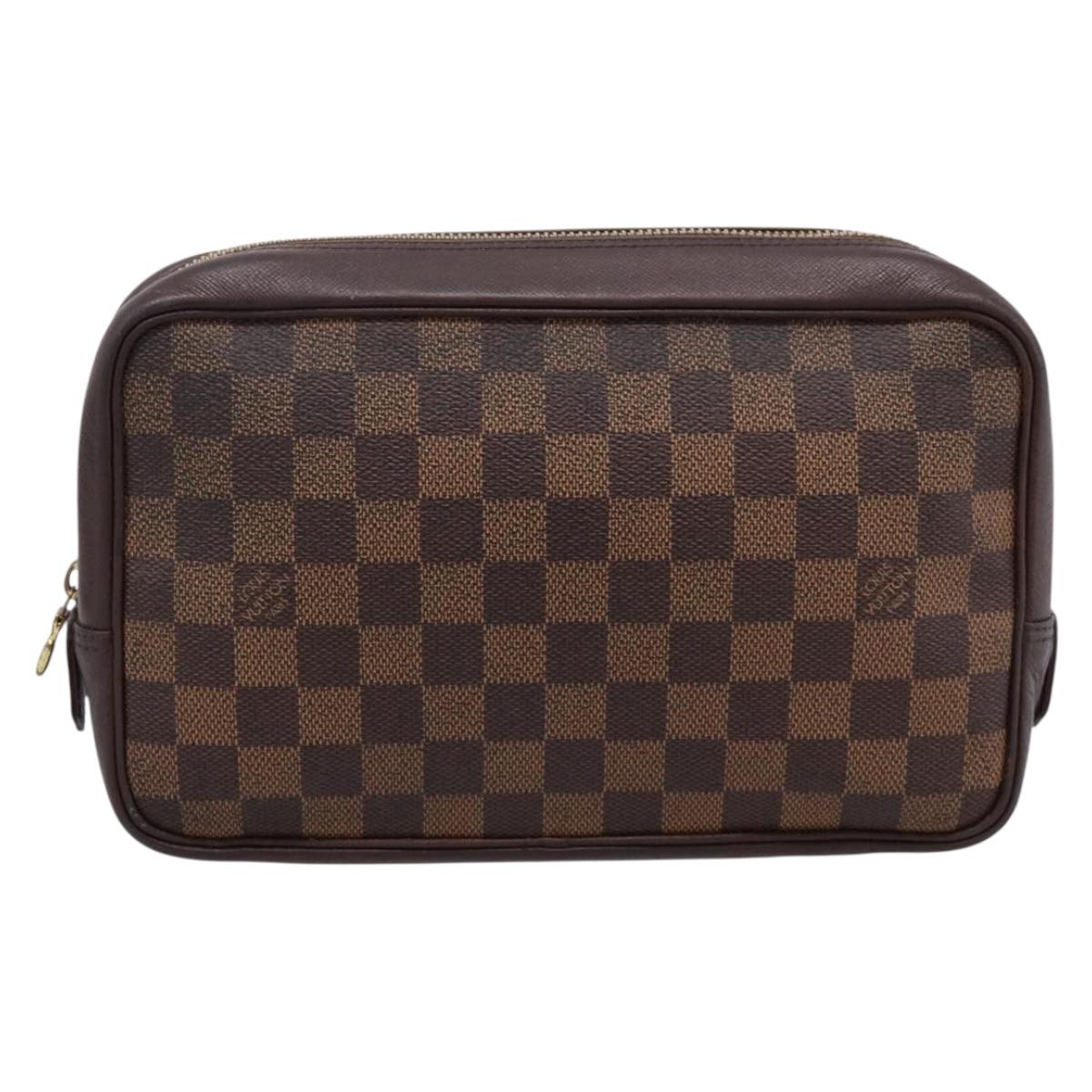 LOUIS VUITTON Damier Ebene Trousse Toilette 25 Clutch Bag N47624 LV Auth bs37362