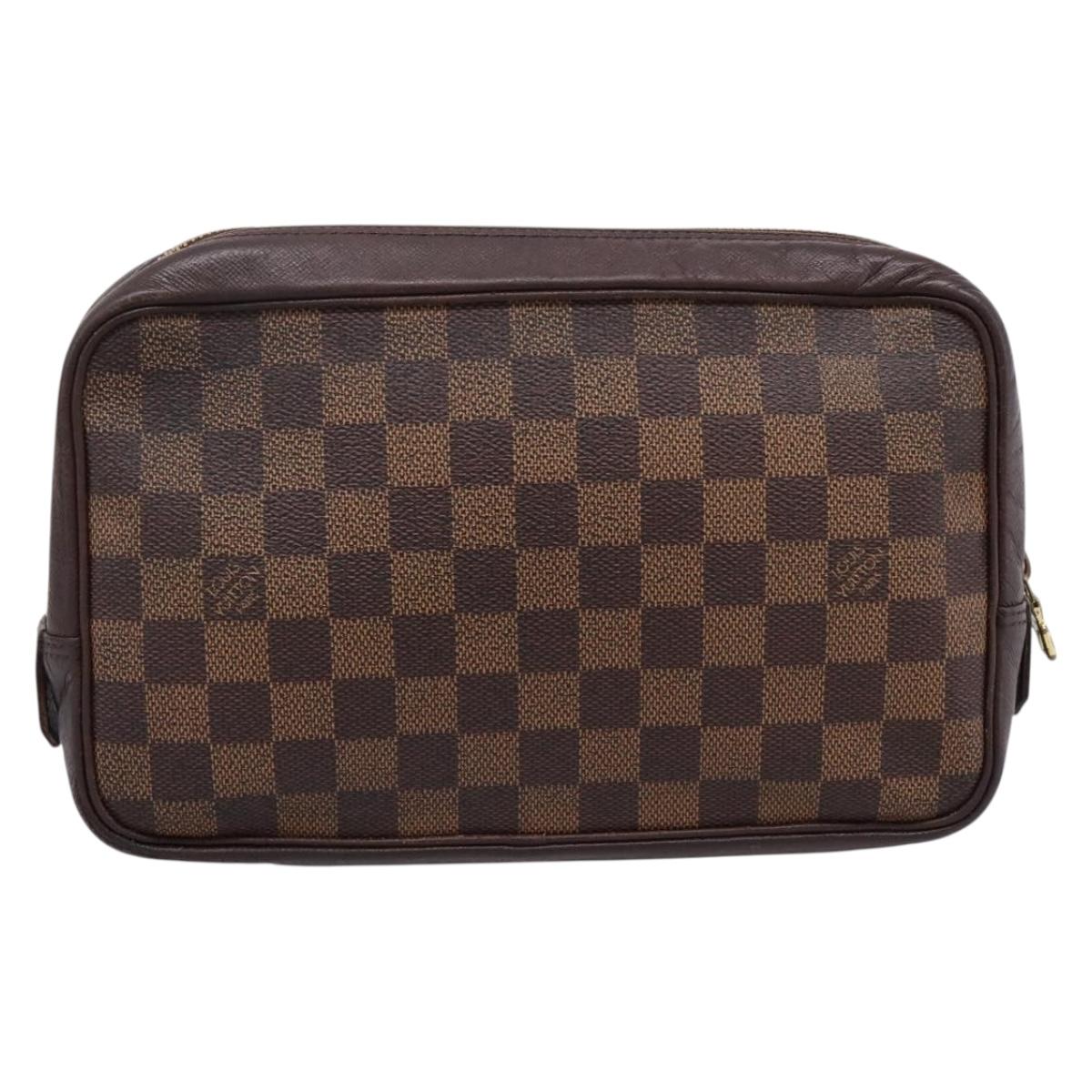 LOUIS VUITTON Damier Ebene Trousse Toilette 25 Clutch Bag N47624 LV Auth bs37362