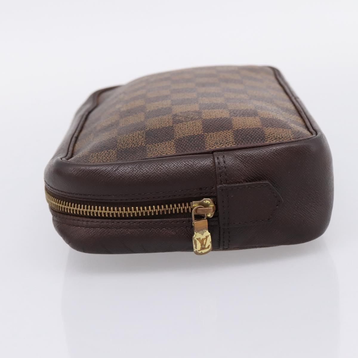LOUIS VUITTON Damier Ebene Trousse Toilette 25 Clutch Bag N47624 LV Auth bs37362