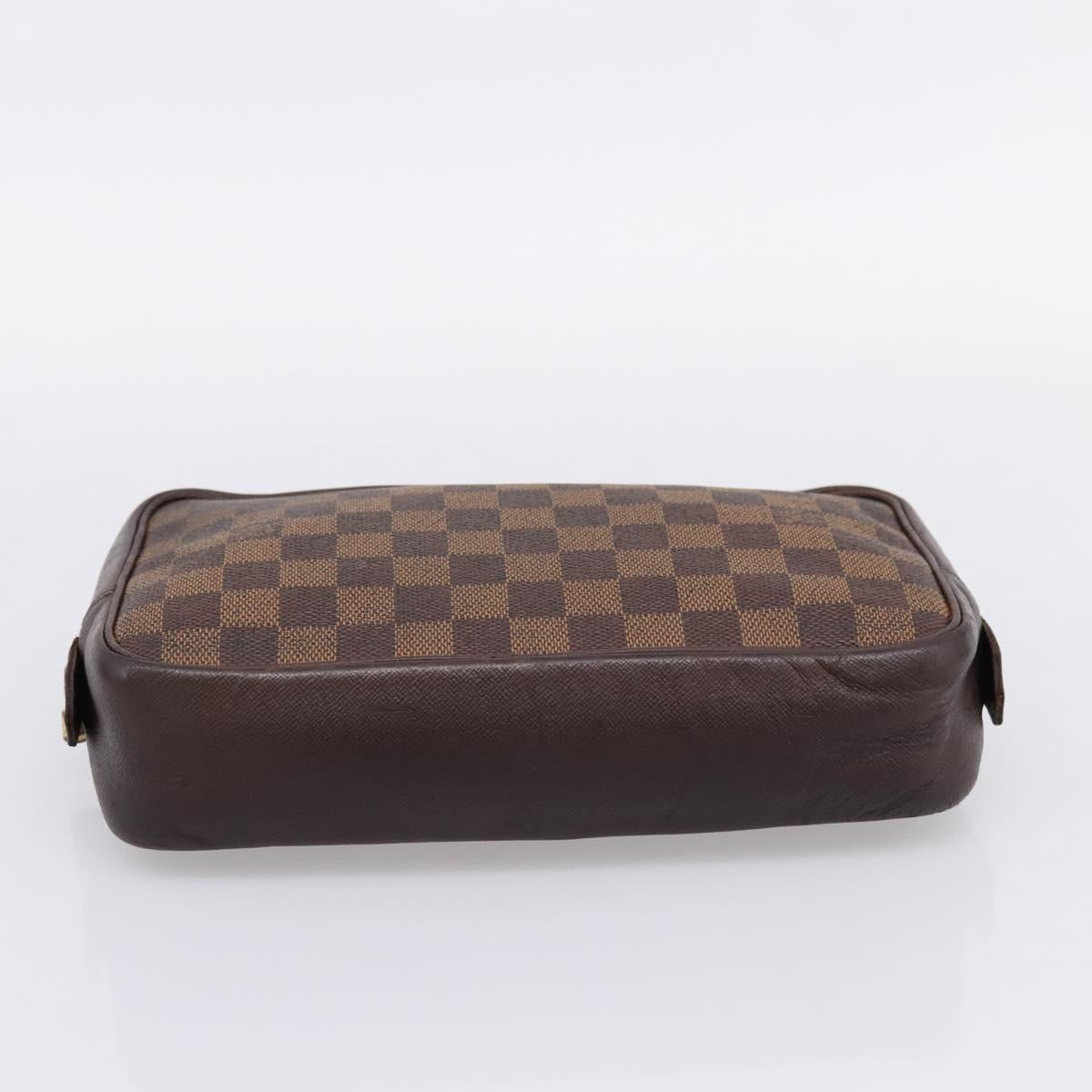 LOUIS VUITTON Damier Ebene Trousse Toilette 25 Clutch Bag N47624 LV Auth bs37362