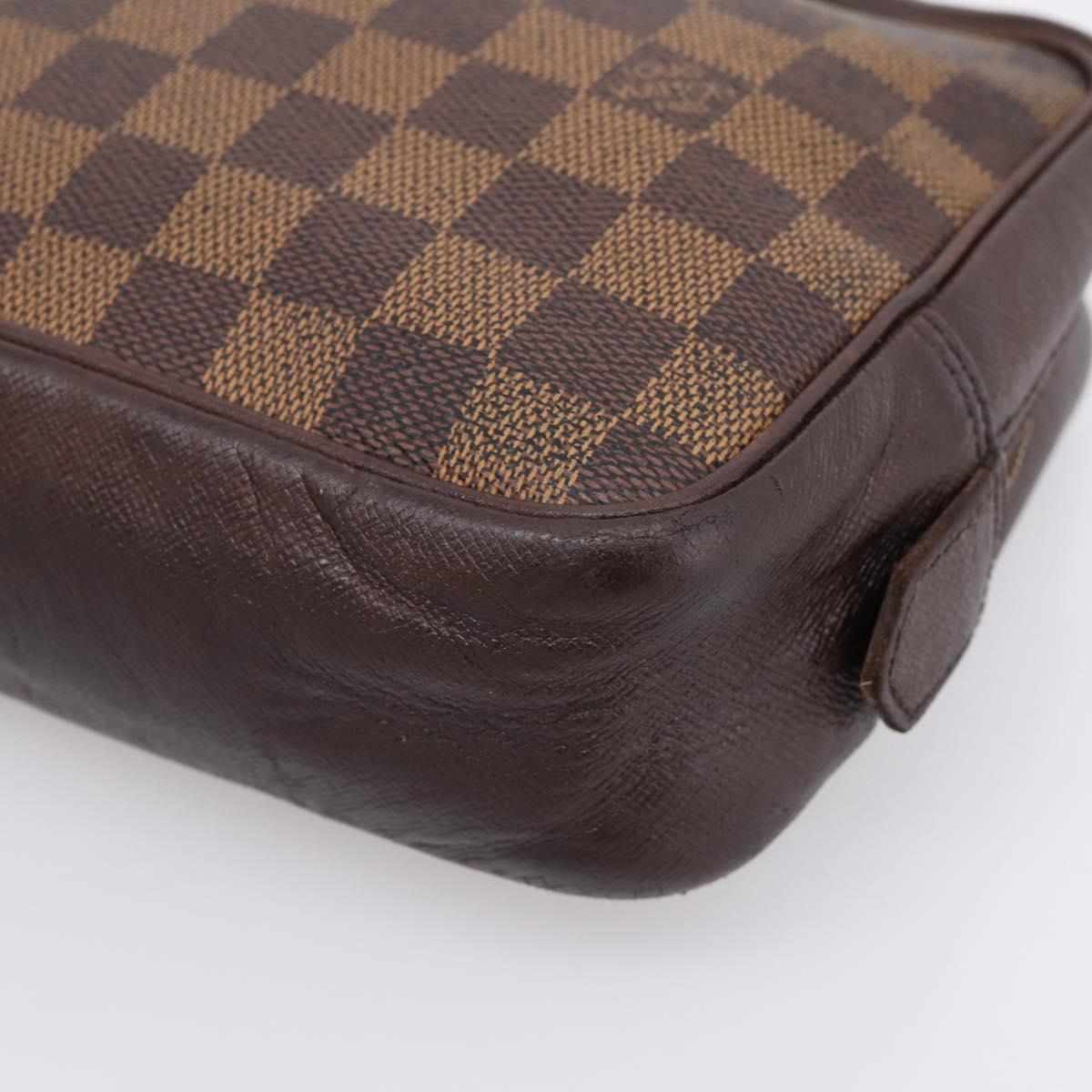 LOUIS VUITTON Damier Ebene Trousse Toilette 25 Clutch Bag N47624 LV Auth bs37362
