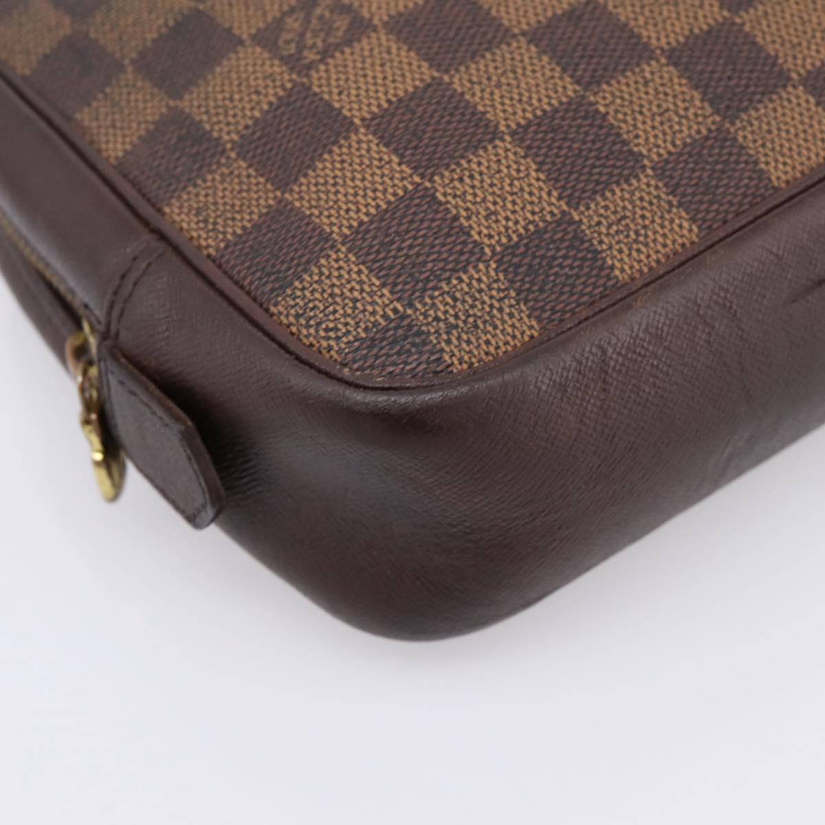 LOUIS VUITTON Damier Ebene Trousse Toilette 25 Clutch Bag N47624 LV Auth bs37362