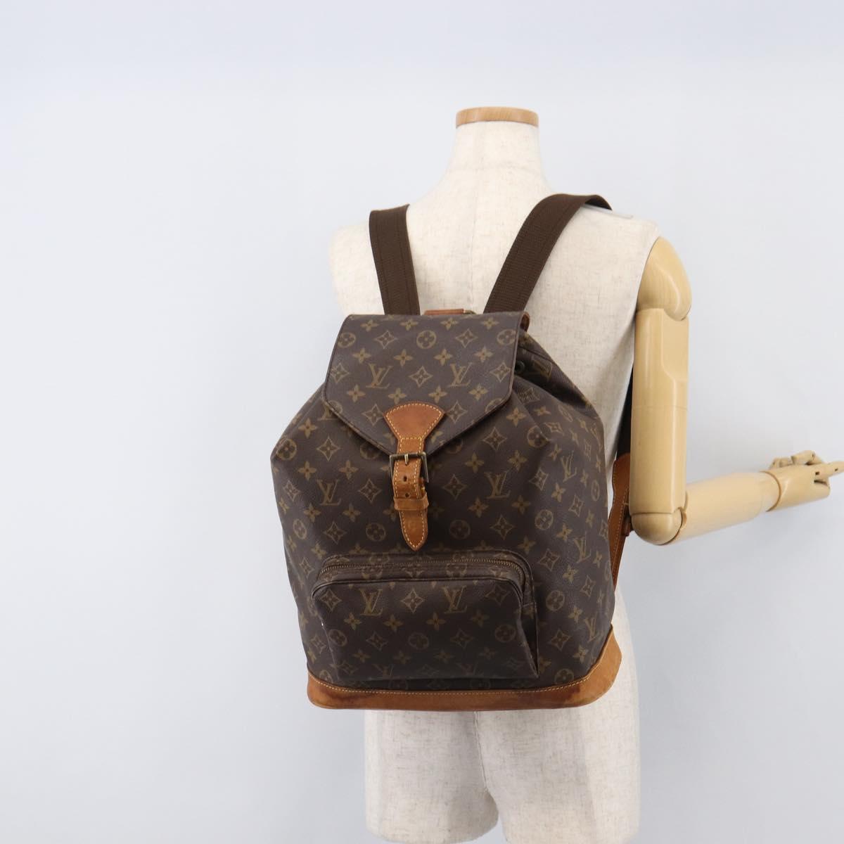 LOUIS VUITTON Monogram Montsouris GM Backpack M51135 LV Auth bs37365