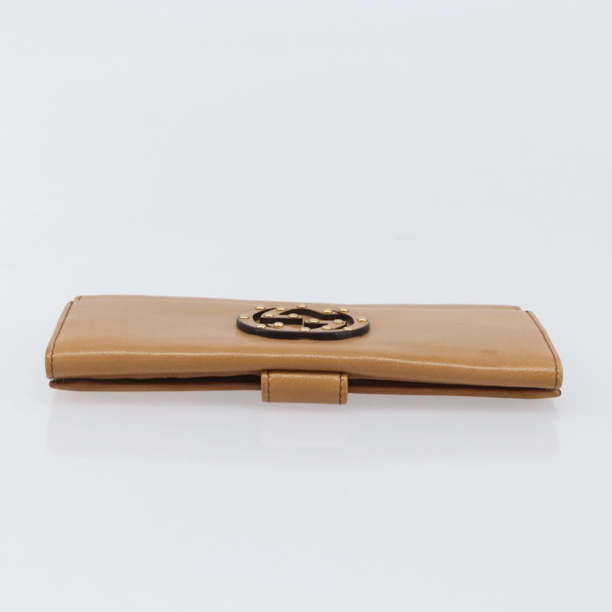 GUCCI Long Wallet Leather 2 Set Brown Black Auth bs37370