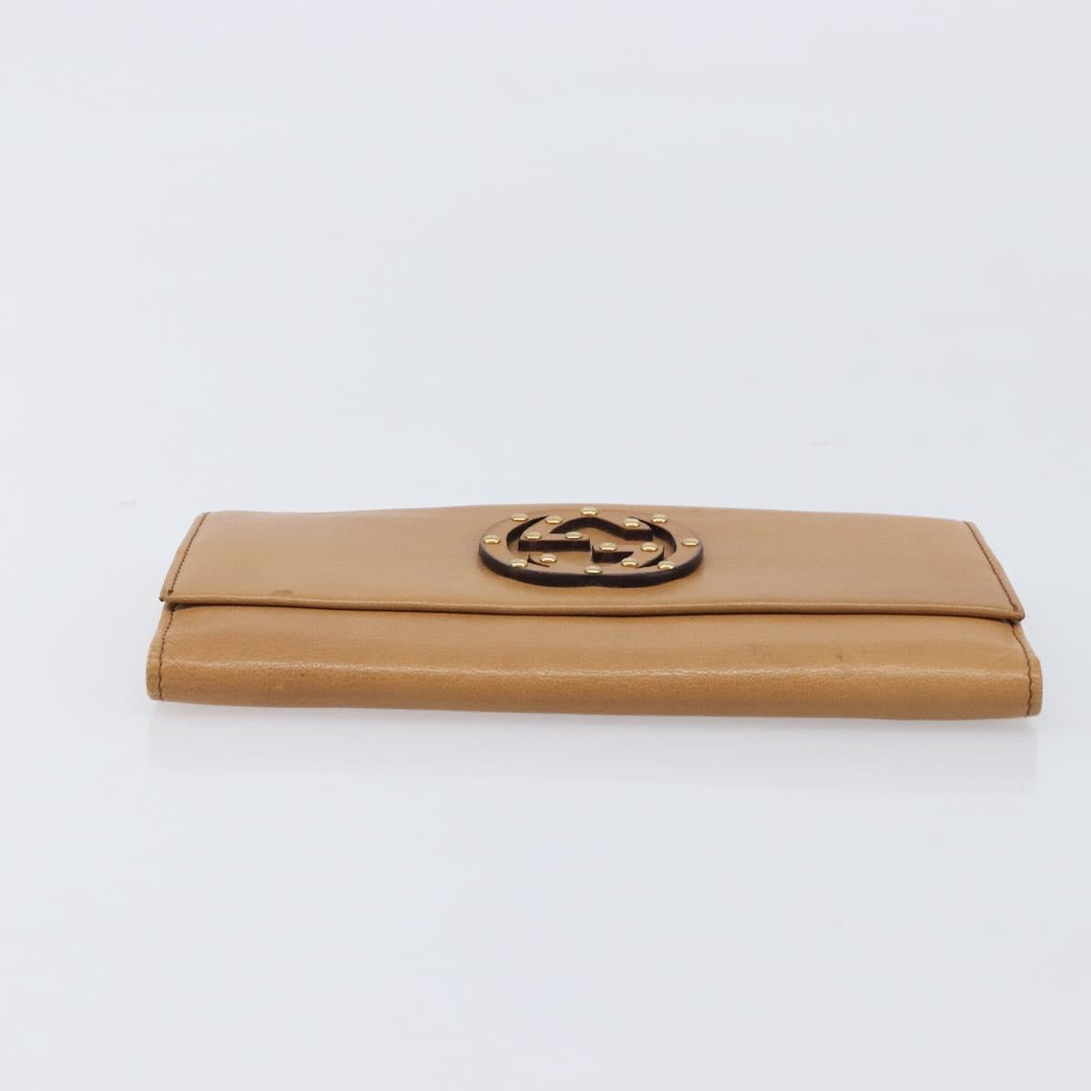 GUCCI Long Wallet Leather 2 Set Brown Black Auth bs37370