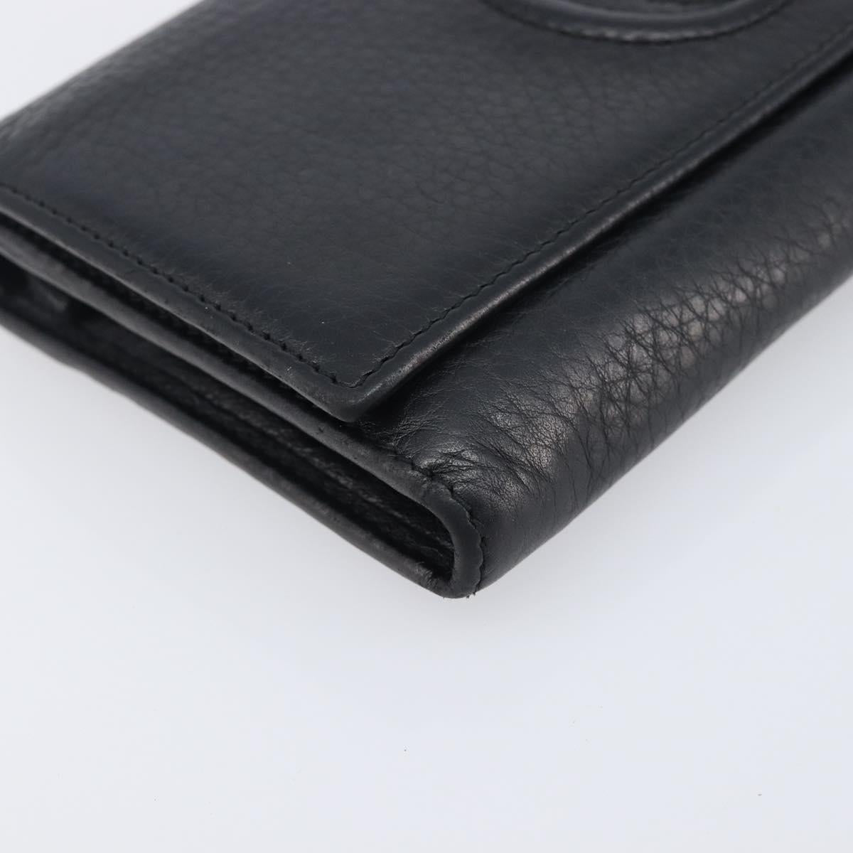 GUCCI Long Wallet Leather 2 Set Brown Black Auth bs37370
