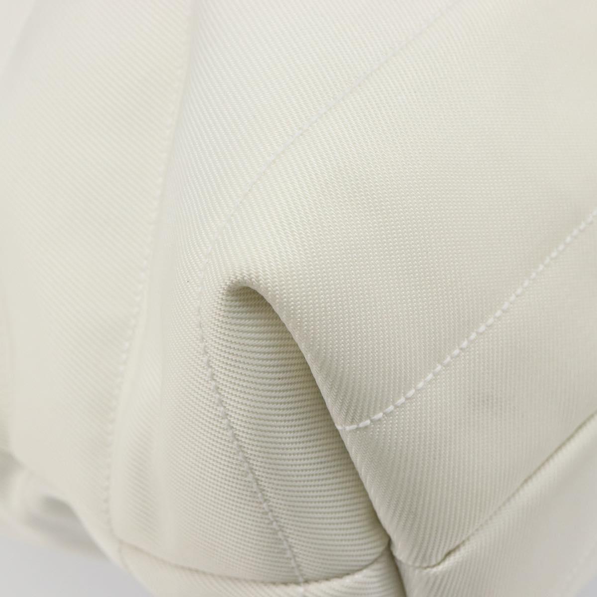 GUCCI Tote Bag Nylon White Silver 002 2123 0455 Auth bs37372