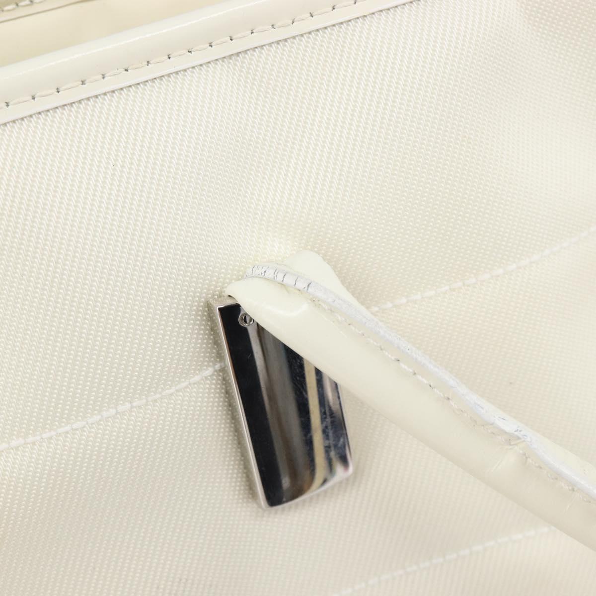 GUCCI Tote Bag Nylon White Silver 002 2123 0455 Auth bs37372