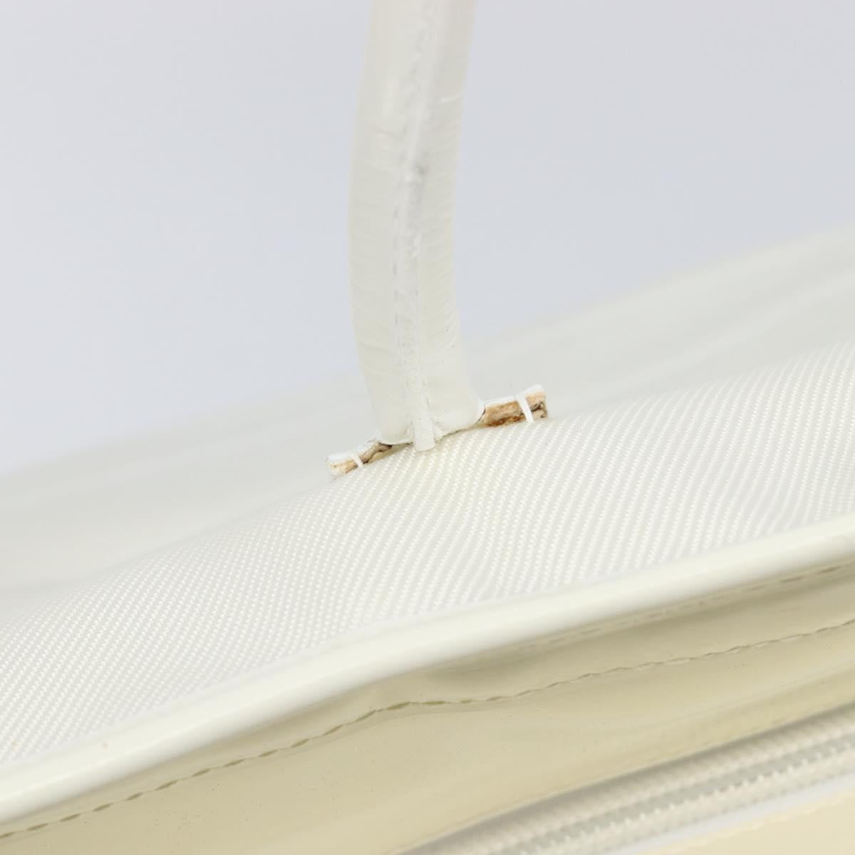 GUCCI Tote Bag Nylon White Silver 002 2123 0455 Auth bs37372