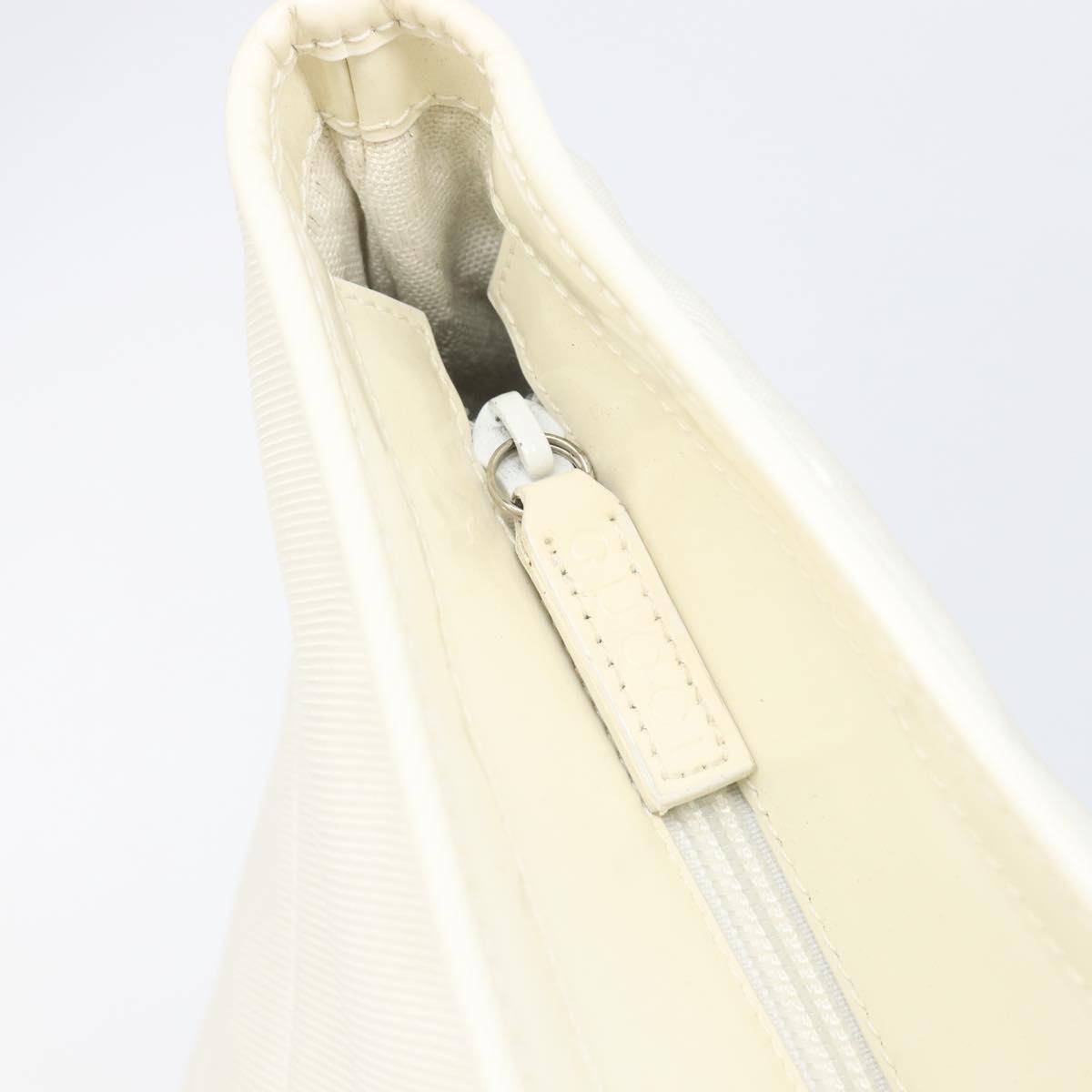 GUCCI Tote Bag Nylon White Silver 002 2123 0455 Auth bs37372