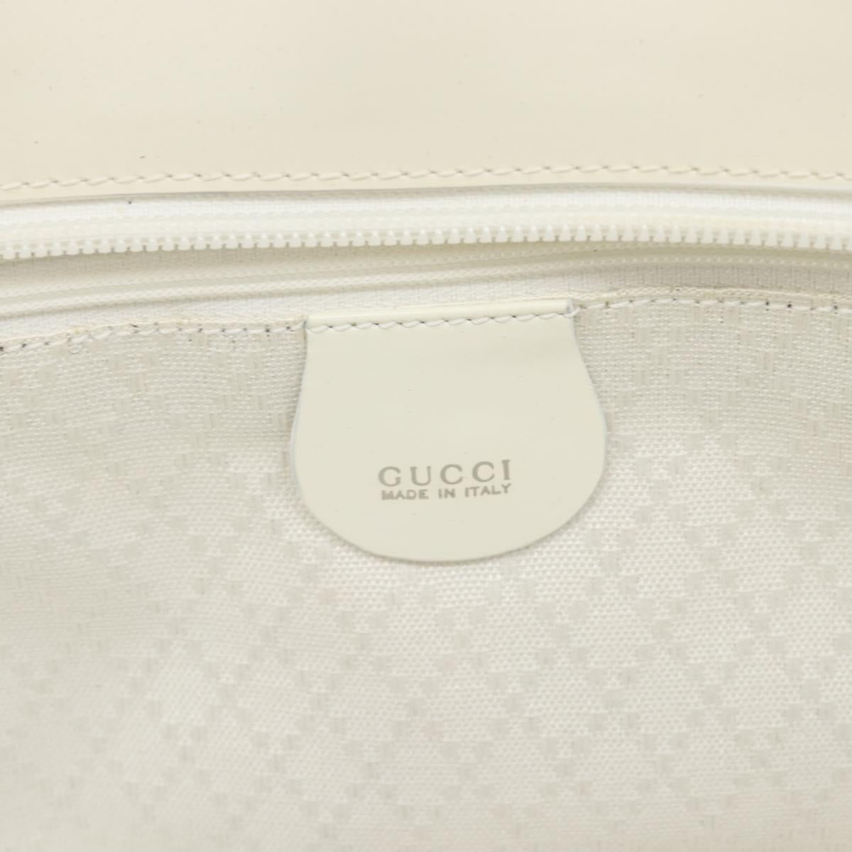 GUCCI Tote Bag Nylon White Silver 002 2123 0455 Auth bs37372