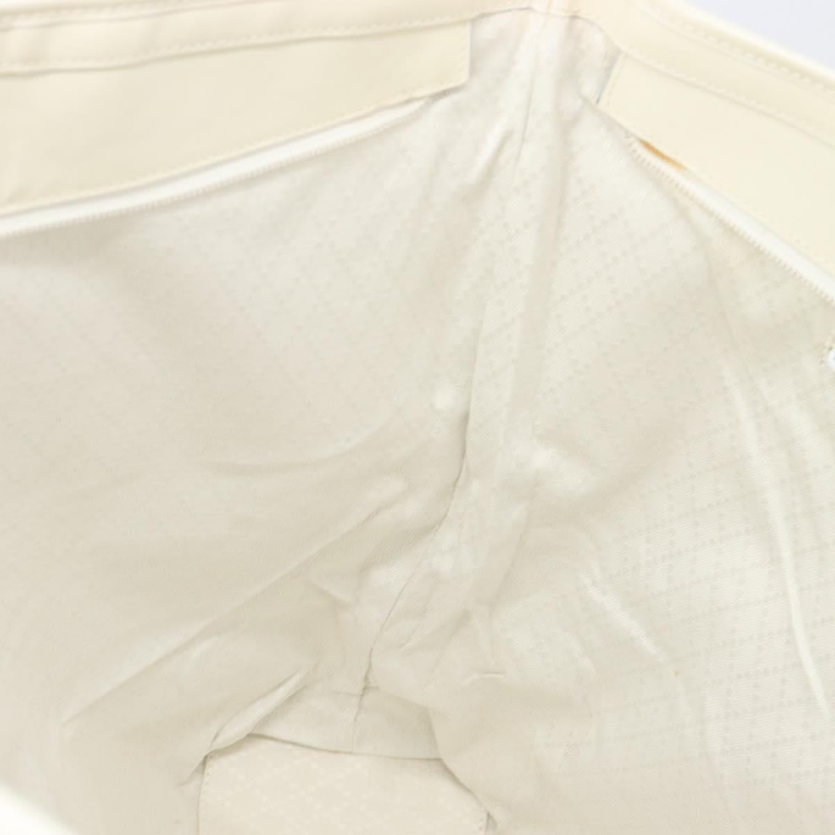 GUCCI Tote Bag Nylon White Silver 002 2123 0455 Auth bs37372